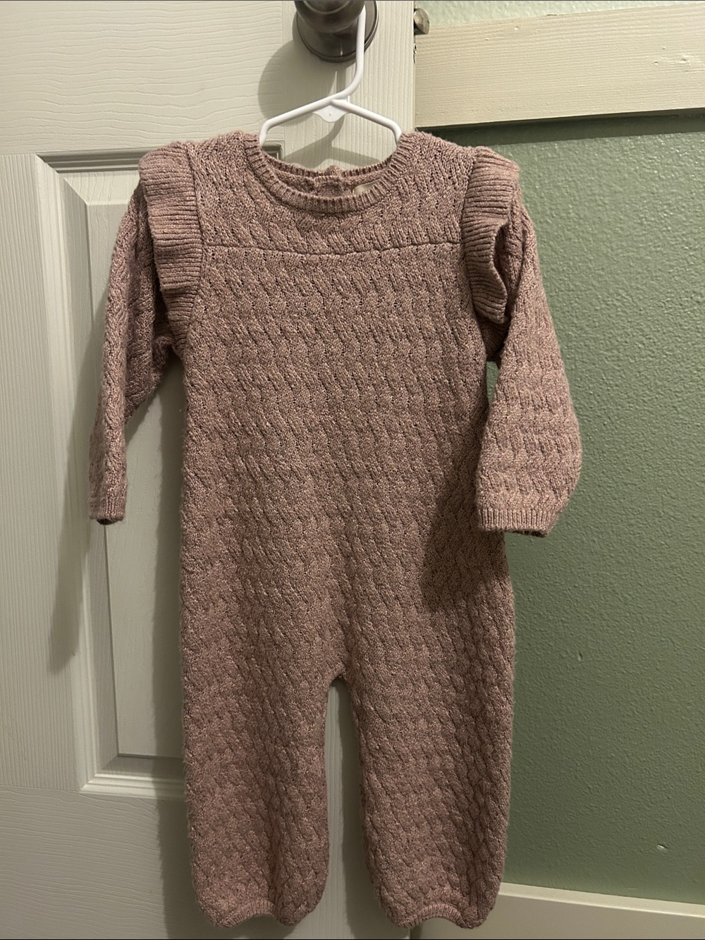Quincy Mae Dusty Pink Knit Baby One-Piece